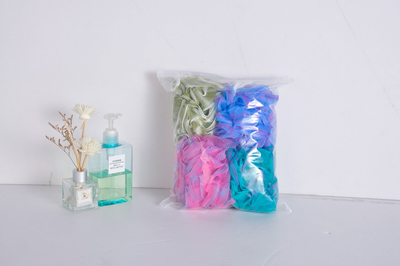 Loofah Bath Sponge XL 75g Set of 4 Ocean Colors - Soft Exfoliating Shower Lufa for Silky Skin
