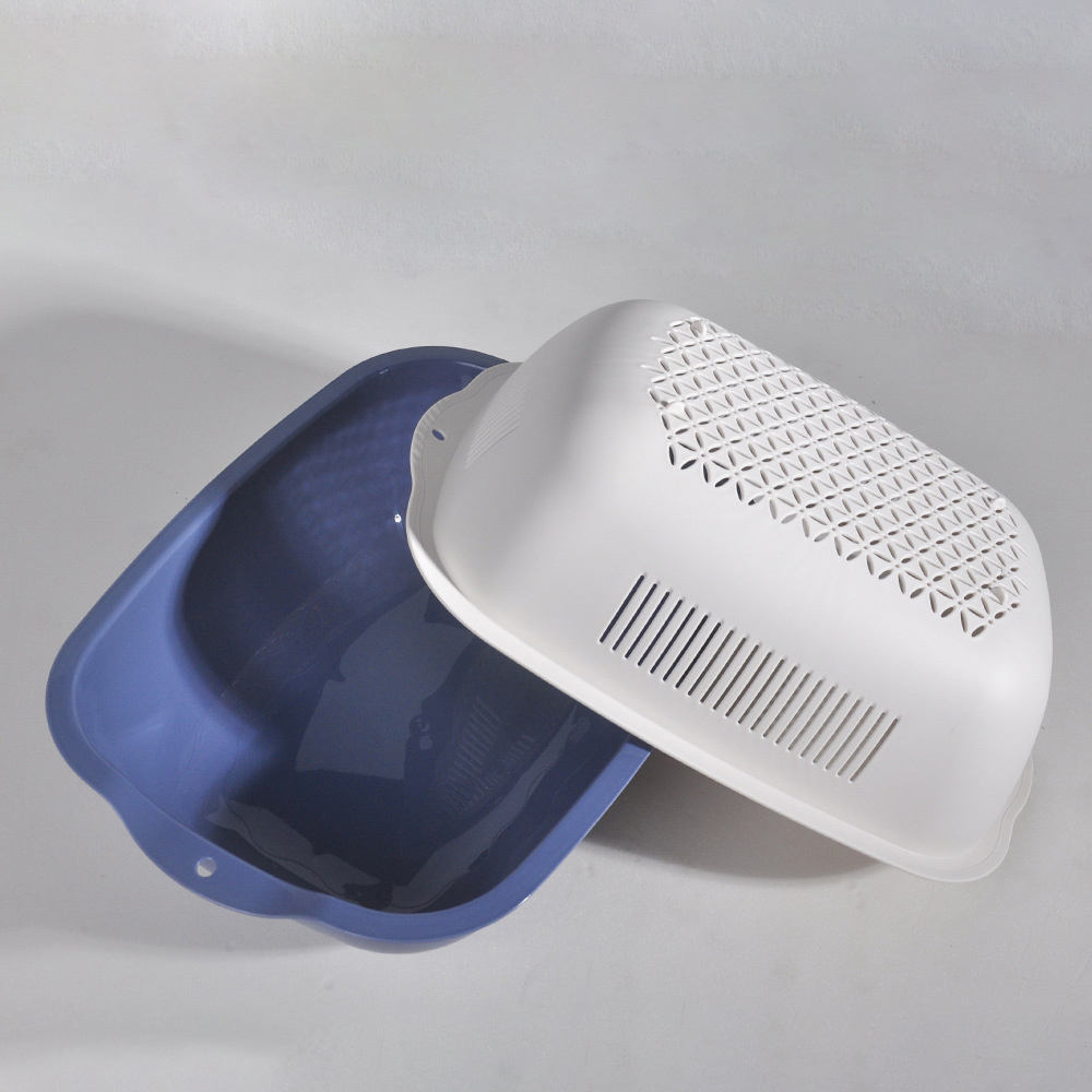 Plastic Rectangle Double Layer Vegetable And Fruit Wash Basket for Kitchen
